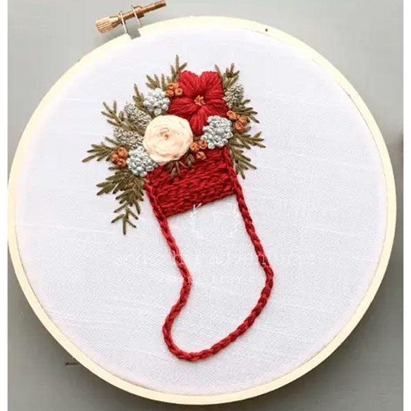Embroidery Kit - Red Christmas Stocking