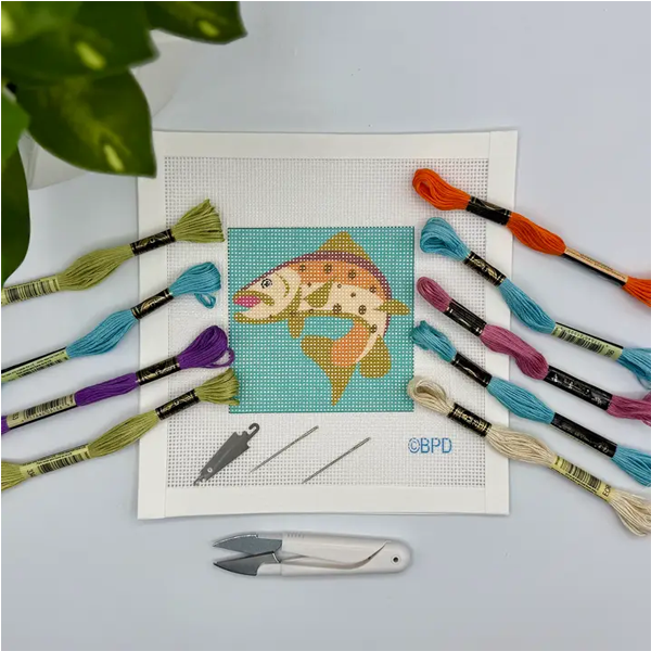 Beginner Trout Needlepoint Kit