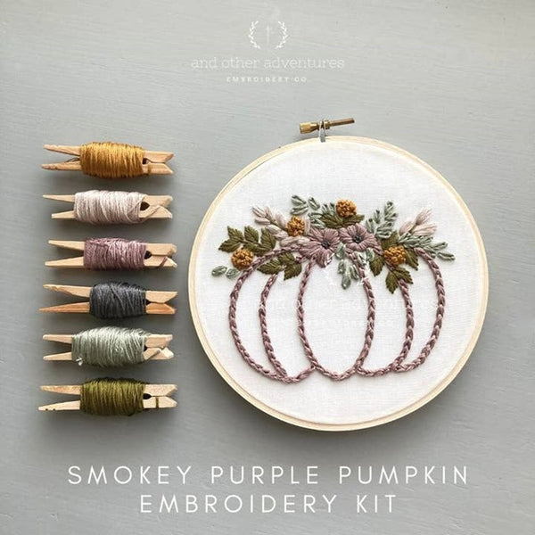 Embroidery Kit - Smokey Purple Pumpkin