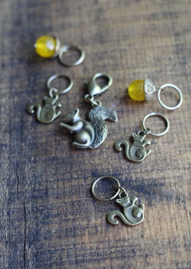 Animal Family Stitch Markers - Squirrels