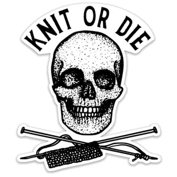 Skeleton Knit or Die Sticker