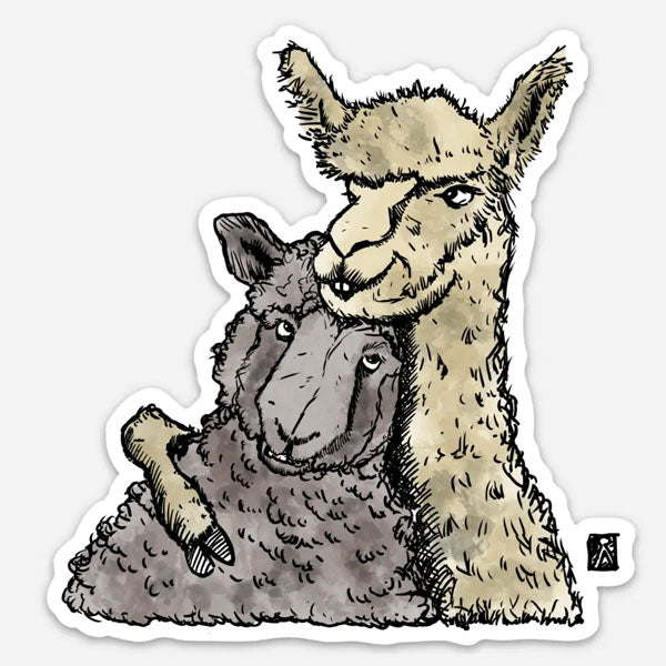 Sheep and Alpaca Friends Sticker