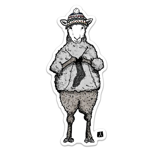 Sheep Knitting from Her Own Wool Sticker