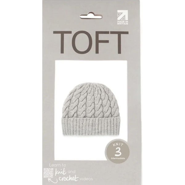 Learn to Knit Cable Hat - Silver