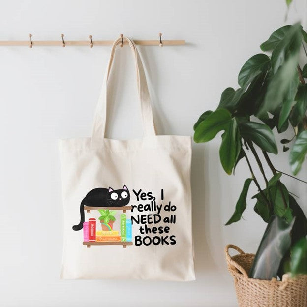 Yes I Do Need All These Books Canvas Tote Bag