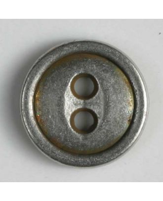 Round Metal  Button - Antique Tin - 11 and 15 mm