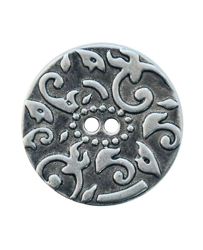 Floral Antique Silver Button - 15mm and 20mm