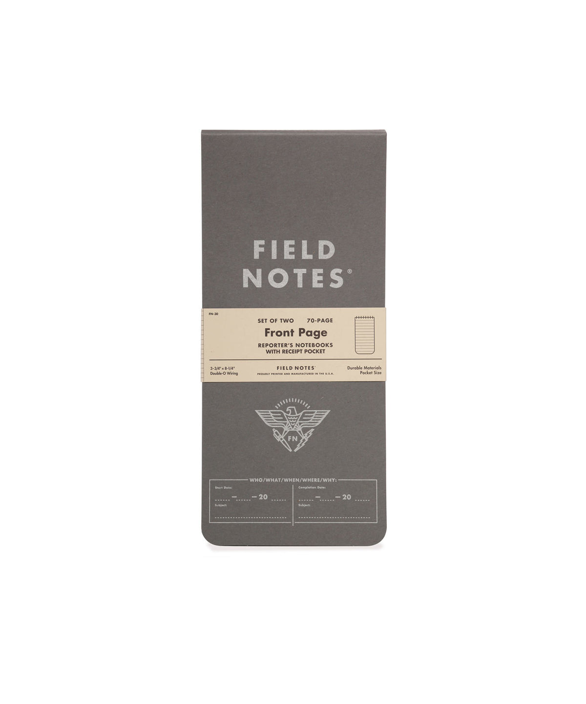 Front Page Reporters Notebook