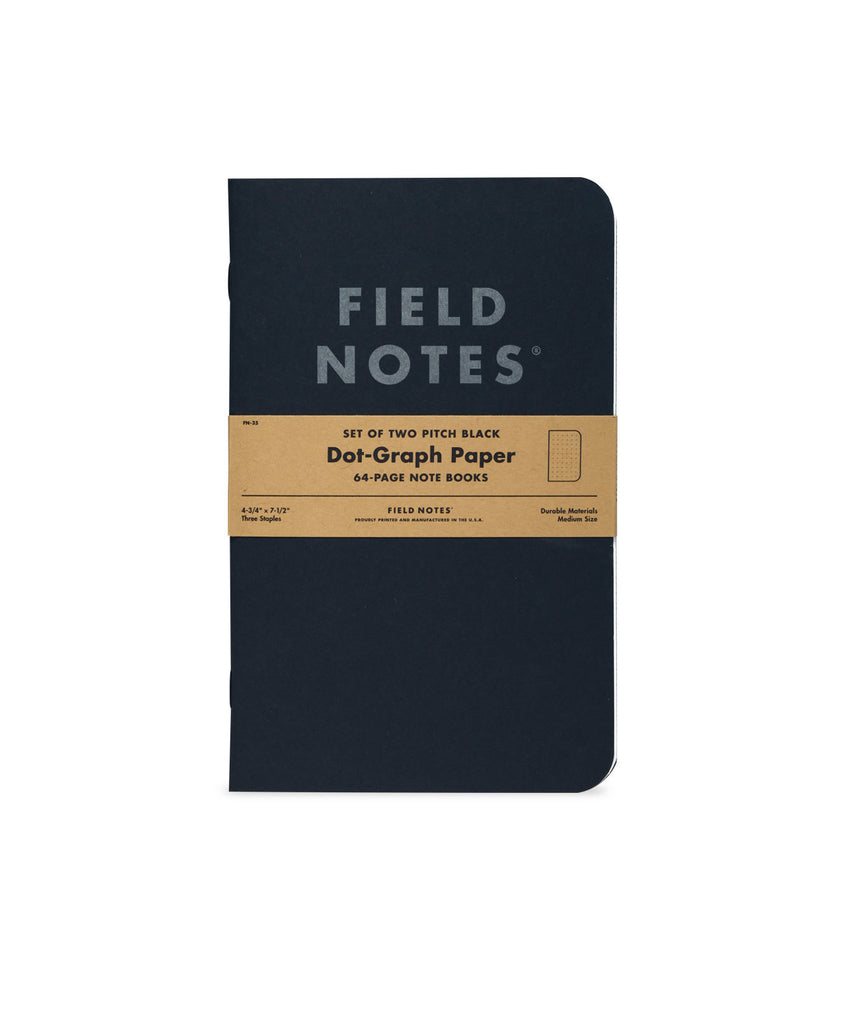 Pitch Black Notebook - 4.75" x 7.5" - Dot Grid