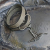 Hummingbird Charm Lock Double-Wrap Leather Shawl Cuff