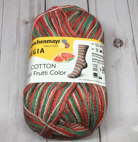Regia Cotton Tutti Frutti Color Sock Yarn - Watermelon