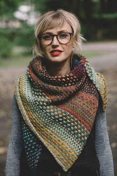 Nightshift Shawl Kit - Urth Uneek and Monokrom Combinations