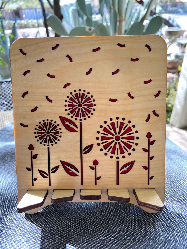 Lemonwood: Handmade Wood Accessories - Flower Garden Tablet Stand Special Order