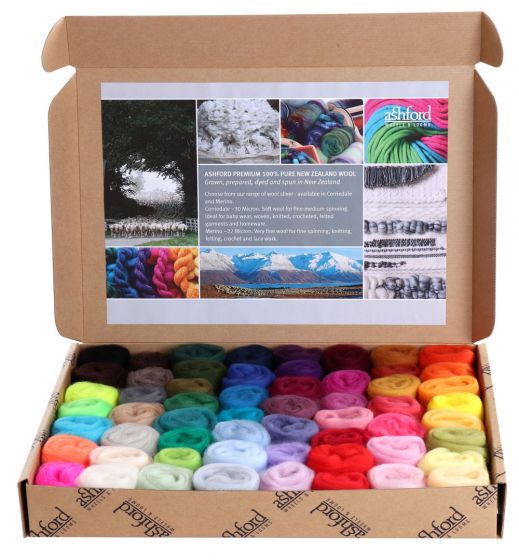 New Zealand Merino Sliver Sample Pack Full Colour Range
