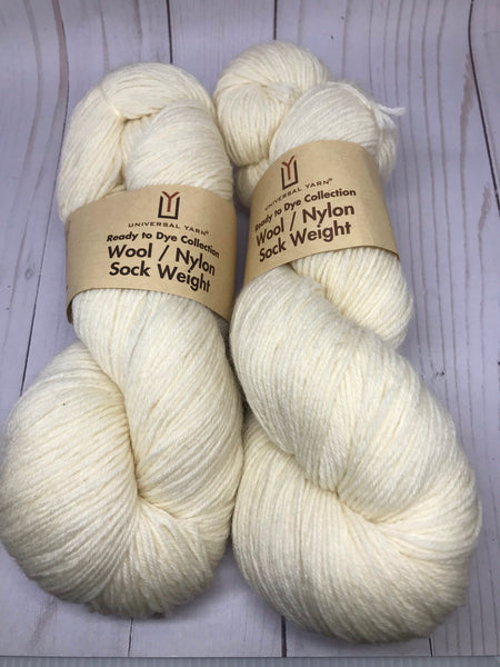 Universal Yarn Ready to Dye Collection Wool/Nylon Sock Weight Yarn