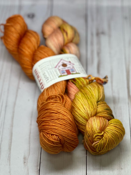 Smooshy with Cashmere - LYS Pair Firebird/Carla's Awesome Orange