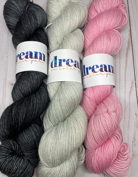 EFFUARY Quindici Shawl Kit - Smooshy with Cashmere - Pinky Pearl